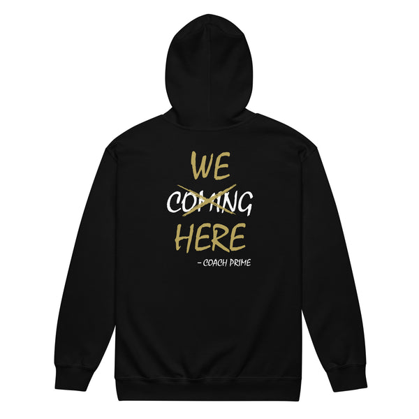 We Here! Unisex zip hoodie