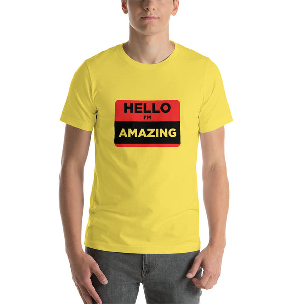 Hello I'm Amazing Short-Sleeve Men T-Shirt