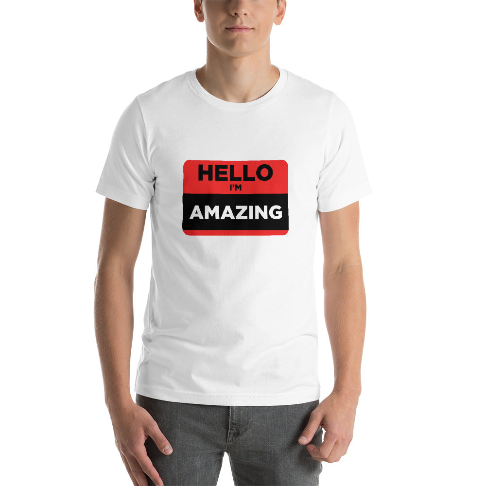 Hello I'm Amazing Short-Sleeve Men T-Shirt